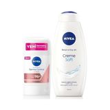 Esmo Home Creme Soft Duş Jeli 750ML ve Stick Deodorant Derma Control Clinical 50ML, 96 Saat Anti-Perspirant - Option-1