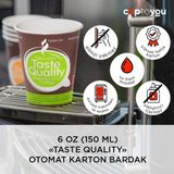 Esmo Home Cuptoyou 100 Parça Tek Kullanımlık Karton Bardak 6 Oz, Otomat Bardakları 150 Ml, Taste Küçük Kağıt Bardaklar, Paket Çay Bardağı - Option-1