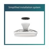 Esmo Home Dc Fan Ceiling Tavan Vantilatörlü Armatür, Açılır/kapanır Kanatlı, Kumandalı, Sarı/beyaz Işık 28W+35W - Beyaz - 001-Siyah