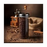 Esmo Home Deconox 1000ML Vakumlu Metal Kapaklı Borosilikat Cam Kavanoz (8.5CM*20CM) 1 Adet - 0 Siyah - Option-1
