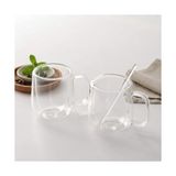 Esmo Home Deconox 2'li Çift Cidarlı Cam Fincan Seti - 100 ml Isıya Dayanıklı Espresso ve Türk Kahvesi Bardağı - El Yakmayan Modern Sunum (2 Adet) - Option-1 - 0 - Siyah
