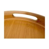 Esmo Home Deconox 35CM Yuvarlak Bambu Servis Tepsisi, Ahşap Yuvarlak Tepsi, Bambu Tepsi (35CM*35.CM*6CM) - Kestane Akaju - Option-1
