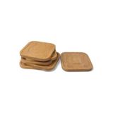 Esmo Home Deconox Bambu Kare Çay Tabağı Bardak Altlığı 6'lı Set | Dekoratif ve Doğal Bambu Altlık – Şık ve Dayanıklı Tasarım (10CM x 10CM) - Kestane Akaju - Option-1