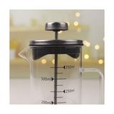 Esmo Home Deconox Borosilikat Cam French Press 350ML - Paslanmaz Çelik Filtreli Ölçekli Kahve ve Bitki Çayı Demliği - Isıya Dayanıklı Kişisel Kupa - Metal Kapaklı - Option-1 - 001-Renkli