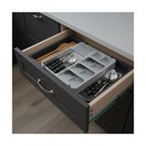 Esmo Home Deconox Çekmece Içi Sürgülü Çatal Kaşık ve Bıçaklık Organizeri - Genişleyebilir Modüler Mutfak Düzenleyici (Açık 55 Cm, Kapalı 34 Cm) - Açık Gri ve Antrasit Renk - Kestane Akaju - Option-1