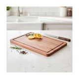 Esmo Home Deconox Doğal Akasya Ahşap Doğrama ve Kesme Tahtası - Kesme Panosu - 40X26X1.5 cm Çok Amaçlı Sunum Tepsisi, Peynir ve Et Servis Tahtası