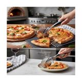 Esmo Home Deconox Paslanmaz Çelik Pizza Dilimleyici ve Kesici - Ergonomik Saplı Profesyonel Hamur Kesme Bıçağı - Parmak Koruyuculu Keskin Döner Bıçak - 1BW-Beyaz