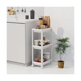 Esmo Home Deconox Peggy 3 Katlı Tekerlekli Raf Ünitesi - 36X71X23 cm Dar Alan Düzenleyici - Mutfak ve Banyo Için Aletsiz Kurulum Servis Arabası (Beyaz - Siyah - Gri) (Beyaz) - 00 Beyaz - Option-1