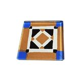 Esmo Home Desenli Cam Bardak Altlığı 4'lü Set - Kestane Akaju - Option-1
