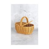 Esmo Home Digithome Oval Hasır Rattan Mini Kulplu Sepet - BB6069 - Kestane Akaju - Option-1