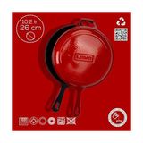 Esmo Home Döküm Combo Derin Tava / Saplı Tencere ve Kızartma Tavası, Metal Saplı Kapaklı, 26CM, Kırmızı - 51R-Turuncu - 1 L
