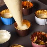 Esmo Home Dolphin 25LI Muffin Kalıbı - Cupcake Kalıpları, Su Geçirmez ve Yağ Geçirmez Pişirme Kağıtları, Ev Veya Parti Için Alüminyum Folyo Pişirme Kek Kapları -Pembe-Altın - Option-1 - 001-Renkli