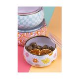 Esmo Home Emaylab Retro Hippi 3' Lü Emaye Tombul Saklama Kabı Takımı-6 Parça - 1/100 Toz Ceviz