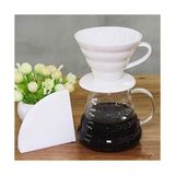 Esmo Home Epinox Seramik Kahve Dripper - Porselen Demleyici - No: 2 - Beyaz (Hario V60 Benzeri) - Acı Kahve
