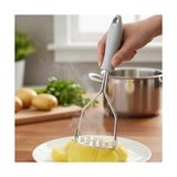 Esmo Home Ergonomik Saplı Paslanmaz Çelik Patates Ezici – 22 Cm, Geniş Tabanlı - 1BW-Beyaz