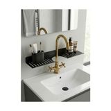 Esmo Home Eviye Önü Organizer Rafı Metal Lavabo Üstü Raf Mutfak Evye Üstü Organizer Duvara Yapışkanlı Delmeden Montaj Lavabo Arkası Raf Süngerlik Sabunluk Mutfak Rafı - Option-1 - Adaçayı Yeşili