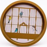Esmo Home EVLE-EE197-T7 Bird Cage Desenli Yuvarlak Tepsi 32 cm (Bird Cage) - Kestane Akaju - Option-1