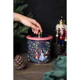 Esmo Home Evle-Tales Desenli Yuvarlak Metal Saklama Kabı, Erzak Saklama Kabı - Organizer Kutu 14 cm x 15 cm (Tales Alices) - 0 Siyah - Option-1