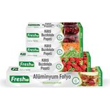 Esmo Home Fresh-Up Ekonomik Mutfak Seti Alüminyum Folyo + Buzdolabı Poşeti Seti - 1BW-Beyaz