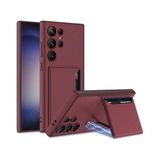 Esmo Home Galaxy S24 ile Uyumlu Kartlıklı Cüzdan Stand Olabilen Full Deri Kaplama Magnetic Özellikli Magsafe ile Uyumlu Premium Bordo - Option-1 - 001-Renkli