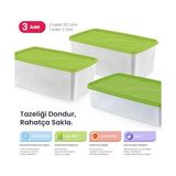 Esmo Home Hobby Life Alaska 3’lü Mega Saklama Seti (2x3.5l + 1X2L) – Derin Dondurucu Uyumlu, Esnek & Sızdırmaz Büyük Erzak Kabı (Yeşil) - 0 Siyah - Option-1