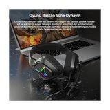 Esmo Home HT406 3.5mm + USB Kablolu Rgb Aydınlatmalı Kulak Üstü Gaming Kulaklık - Evrensel Uyumlu, 50MM Ses Sürücüsü, 1.5m Kablo Uzunluğu, Ergonomik Kulaklık Siyah - -- - Option-1