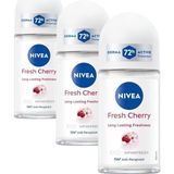 Esmo Home Kadın Roll On Deodorant Fresh Cherry, 72 Saat Anti-Perspirant Koruma, 50ML (3 Paketi) - Option-1