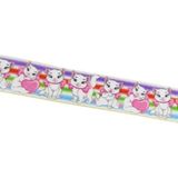 Esmo Home Kalpli Beyaz Kedi Resimli Grogren Kurdela 2.5 Cm-1 Metre - Option-1 - 001-Renkli