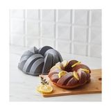 Esmo Home Karaca Cake Pro Örgü Döküm Kek Kalıbı Antrasit 26 cm - Option-1 - (ClearEyelets)Black-RadiantOrchid