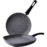 Esmo Home Karaca Gris Bio Granit Tava ve Grill Seti - Option-1 - --