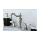 Esmo Home KB1978PL Porselen Kol Saplı Yaygın Lavabo Bataryası, Fırçalanmış Nikel - Option-1 - 001-Renkli