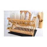 Esmo Home Kitchen Serisi Bambu Katlanabilir Tabaklık - Bulaşıklık 47X32 cm - 0 Siyah - Option-1