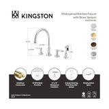 Esmo Home KS2798ALBS Vali Güverte Montajlı Mutfak Bataryası, Pirinç Püskürtücü, 20,27 Cm, Fırçalanmış Nikel - Ahşap - Option-1