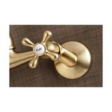 Esmo Home KS3227AX 6 "ayarlanabilir Merkezi Duvara Monte Mutfak Musluk, Fırçalanmış Pirinç - Ahşap - Option-1