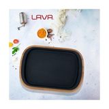 Esmo Home Lava Döküm Servis Tabağı 32X20 Ahşap Altlıklı - Lv As 174 - Option-1 - 51R-Turuncu
