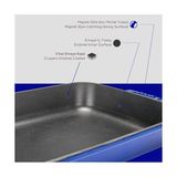 Esmo Home Lava Metal Premium Serisi - Döküm Rosto ve Fırın Tepsisi, Dikdörtgen, 26X40 Cm, Majolik Mavi - 10 cm - 001-Renkli