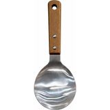 Esmo Home Mallart® Paslanmaz Çelik Pilav Servis Kaşığı Ahşap Saplı | Büyük Servis Kaşığı | Pirinç Bulgur Makarna Sunum Kaşığı | 22,2 cm - Kestane Akaju - Option-1