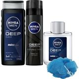 Esmo Home Men Erkek Deep Dimension Duş Jeli 500ML, Tıraş Jeli 200ML ve Tıraş Sonrası Losyon 100ML, Lif Hediye - Option-1