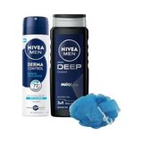 Esmo Home Men Erkek Deep Dimension Duş Jeli 500ML ve Sprey Deodorant Derma Control Defend 150ML, Lif Hediyeli - Option-1