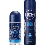 Esmo Home Men Erkek Roll On Deodorant Fresh 50 ml X2 + Men Erkek Sprey Deodorant Fresh 150ML - Option-1