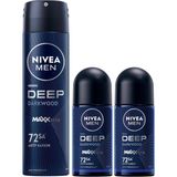 Esmo Home Men Erkek Sprey Deodorant Deep Dimension 150 ml + Men Erkek Roll On Deodorant Deep Dimension 50 Mlx2 - Option-1