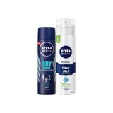 Esmo Home Men Erkek Sprey Deodorant Dry Fresh 72 Saat Anti-Perspirant Koruma 150ML ve Men Hassas Tıraş Jeli 200ML, Hassas Ciltlere Özel Hızlı Koruma, Yanma Karşıtı, Alkolsüz Formül - Option-1