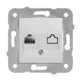 Esmo Home / Metalik Beyaz Tekli Data Cat6 Mekanizma ve Düğme/kapak Vakumlu Paket - Option-1 - Ahşap
