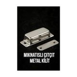 Esmo Home Mıknatıslı Çıt Çıt Kilit, Paslanmaz, Metal Gövde, Pvc, Kapı, Sineklik, Dolap, Kapak Için, Manyetik Tutucu, Montaj Vidalı, Sessiz, Kolay Açılır, Kapanır Sistem (8,5 Cm, 2 Adet) - Option-1