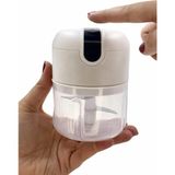 Esmo Home Mobee Yeni Nesil Şarjlı Sarımsak Rondosu 3 Bıçaklı Pratik Mini El Rondosu Mini Rondo 250ML - Ahşap - Beyaz
