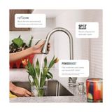 Esmo Home Moen Nolia Tek Kolu Pull- Püskürtücü Mutfak Bataryası Refleks ve Powerboost Spot Dirençli Paslanmaz (87071SRS) - Ahşap - Option-1