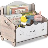 Esmo Home Monte Bank Kitaplık Dergilik Çocuk Odası Ahşap Mdf Bebek Kitaplığı Mini Çocuk Kitaplığı (Meşe-Beyaz) - Option-1 - Abanoz
