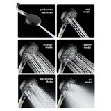 Esmo Home Multi 6 Fonksiyonlu Spa Etkili Filtreli Duş Başlığı Yüksek Basınçlı Su Tasarruflu Klor ve Kireç Önleyici El Duşu, Handshower - 1 lt