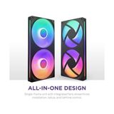Esmo Home Nzxt F280 Rgb Core – 280 mm Tekli Çerçeve Fan Birimi 2 x 140 mm Rgb Fanlı – Devir Sayısı ve Aydınlatma Kontrolü – Yüksek Statik Basınç ve Hava Akımı – Fan Başına 8 Argb LED – Siyah - 001-Renkli - Option-1
