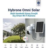 Esmo Home Omni Solar Dış Ortam Bataryalı ve Güneş Enerjili Wi-Fi Akıllı Kamera, Renkli Gece Görüşü, 360 Derece Görüntüleme, Insan Algılama, Siren - Option-1